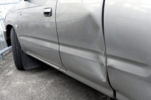 A Vehicle Panel With Visible Dent